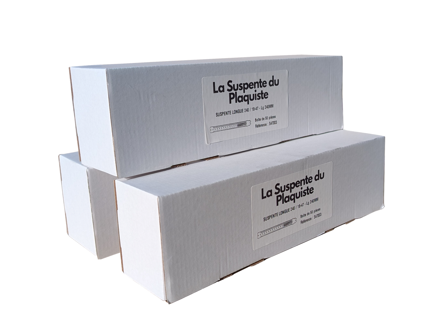 Lot de 3 boites de suspentes longues 18-47 (F47) Lg 240mm